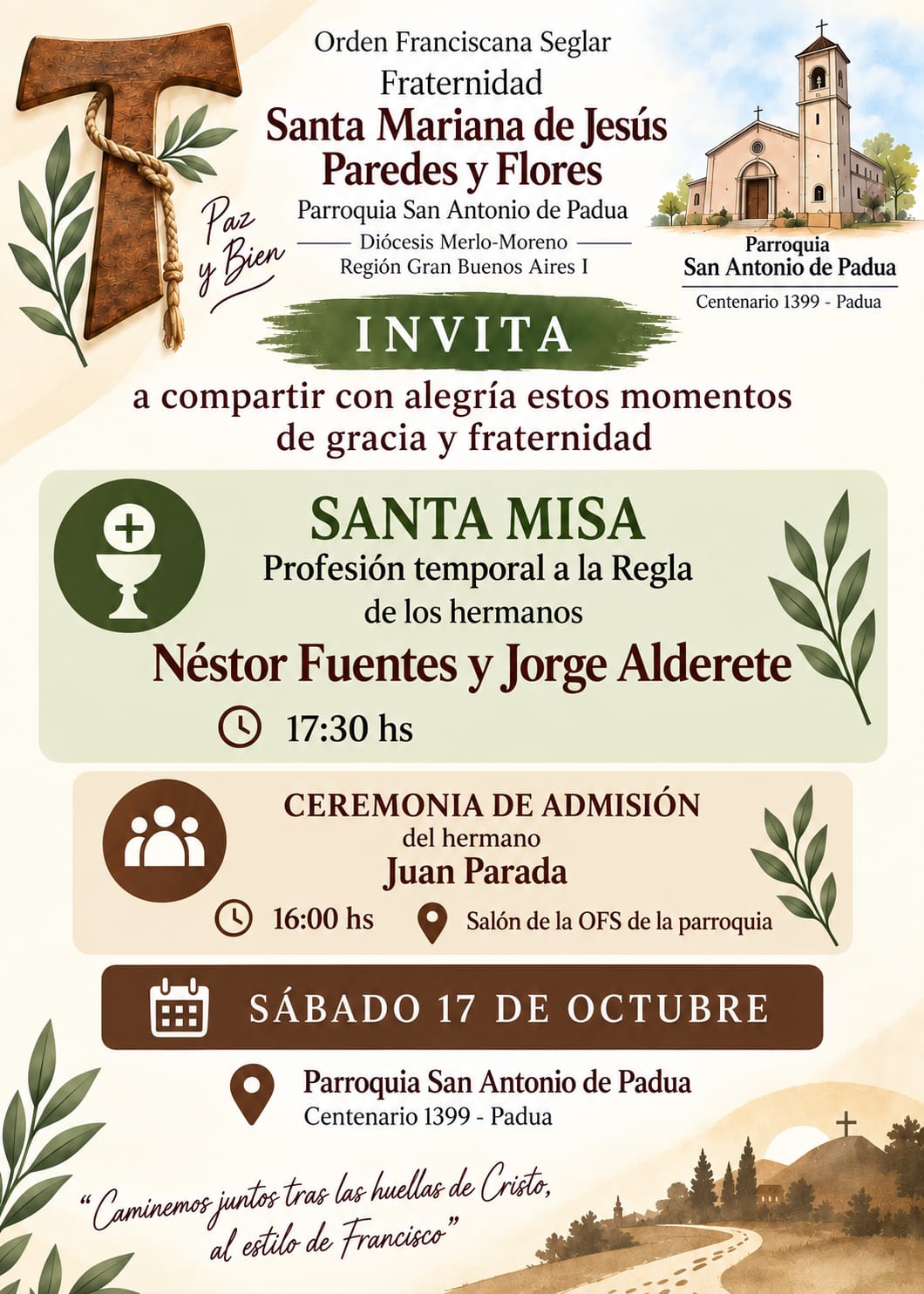 FRATERNIDAD SANTA MARIAN DE JESUS PAREDES Y FLORES 