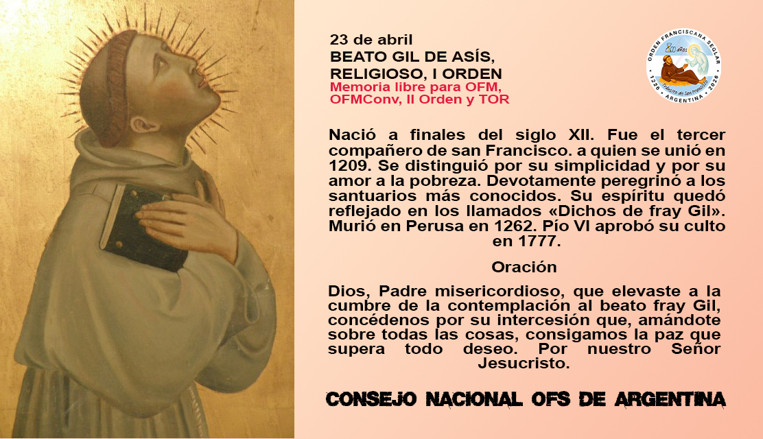 23 de abril - Beato Gil de Asís