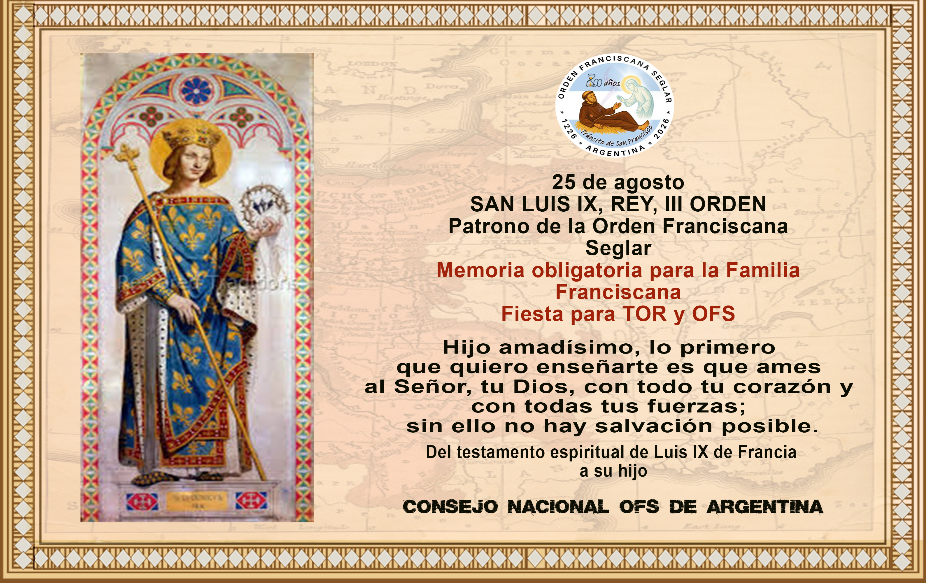 25 de agosto -San Luis Rey - III Orden
