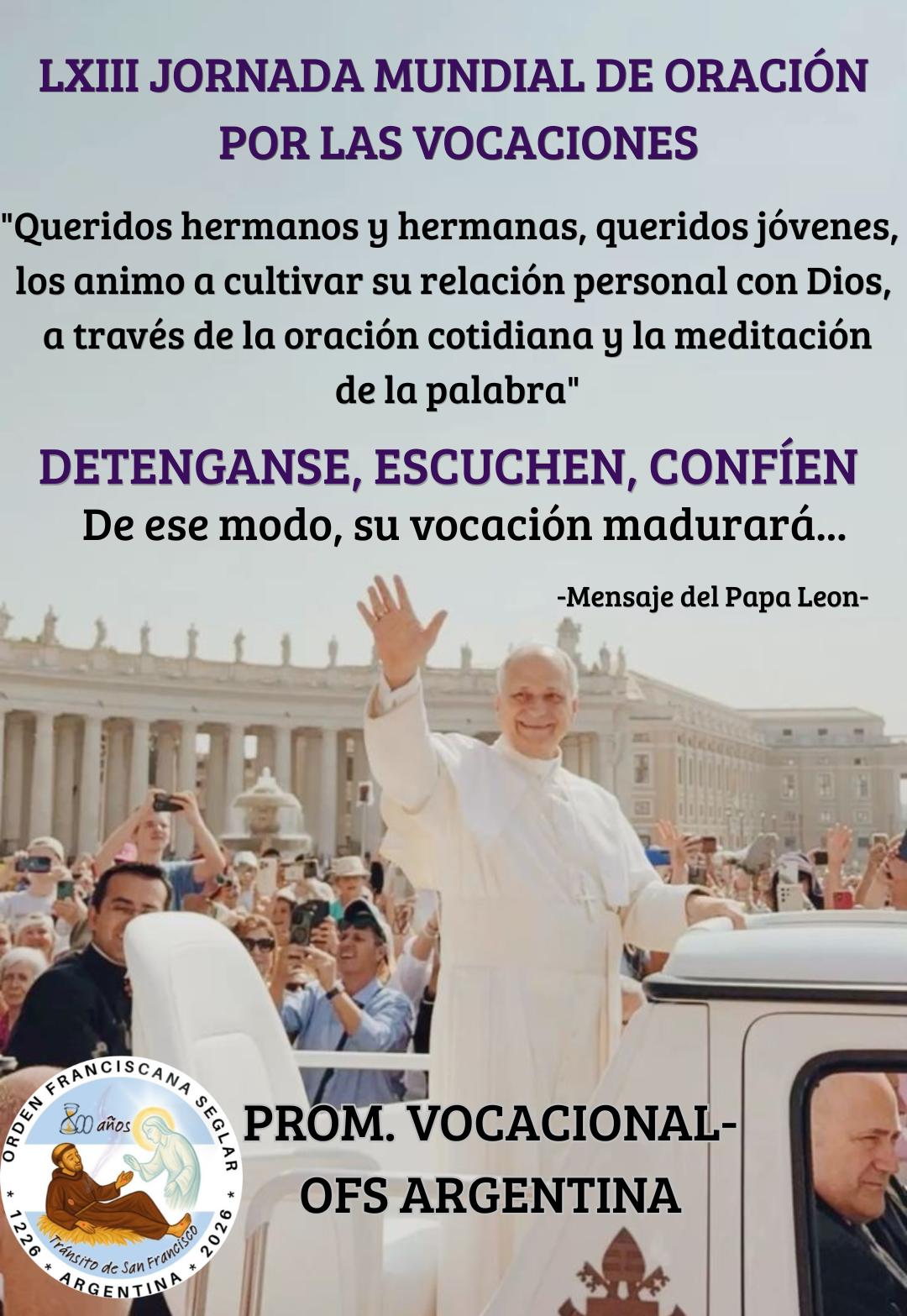 26 de abril - LXIII Jornada Mundial de Oración por las Vocaciones